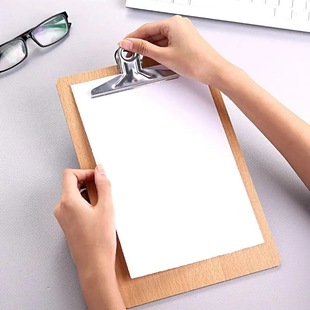 Spot wholesale A4A5 simple log color metal butterfly clip wooden board clip office supplies documents splint
