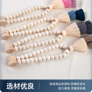 2024 new curtain strap three-color tassel hanging ear log wind curtain magnetic buckle cross-border supply curtain accessories