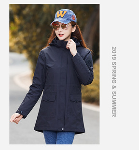 Couple's Outdoor Mid-length Charge Clothes for Men and Women Three-in-One Two-piece Set Detachable Down Cotton Liner Thickened Jacket