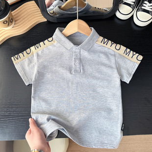 2025 New Summer Boys Polo Shirt Internet Popular Short-sleeved Children's Fashionable Children's Summer Summer Wear Street T-Shirt Wholesale
