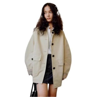 Barn Style French Style Short Coat Women's Retro Design Sense 2025 Spring New Lapel Contrast Color Budapest Jacket