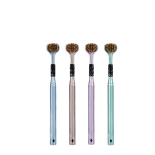 in stock individually packaged clean three-sided toothbrush soft bristle adult tongue shaving three-head U-shaped family toothbrush wholesale
