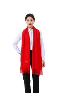 China Red Scarf LOGO Printing Business Conference Opening Ceremony Cashmere Annual Meeting Gift Scarf Embroidery