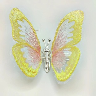 [Encapsulated embroidery butterfly hairpin] side clip children's advanced sense wings will move and fly factory direct sales