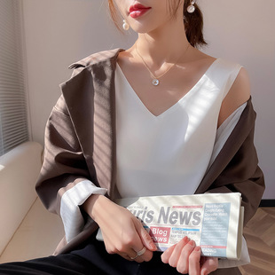 Front and Back V-Neck Camisole Women's Suit Inner Design Niche Base Summer Outer Sleeveless Top