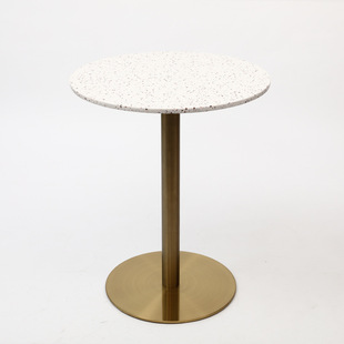 Internet Celebrity Milk Tea Dessert Shop Coffee Western Restaurant Marble Negotiation Slate Small Round Table and Chairs Terrazzo Home Table