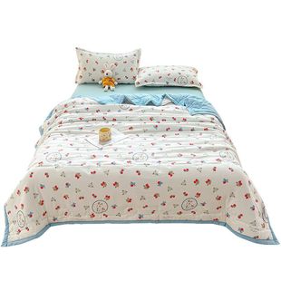 New Class A Xinjiang Cotton Summer Cool Quilt Washed Cotton Cartoon Single Double Quilt Summer Moisture Absorption Breathable Air-conditioning Quilt
