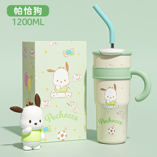 Sanrio Hello Kitty Термос с Биг-маком Соломинка для девочек Симпатичная высокоценная чашка для воды Офисная чашка для льда