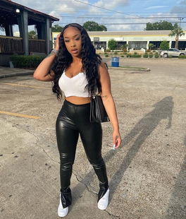 Cross-border European and American Women's Clothing Amazon Autumn and Winter New High Waist Stretch Pu Leather Pants Sexy WISH Split Leggings Women