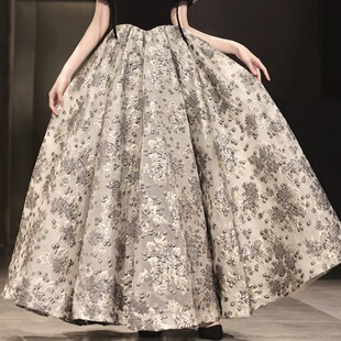 Spring and Summer Evening Dress Skirt Jacquard Fabric 2024 New Dress Evening Dress Women Skirt Jacquard Fabric Wholesale