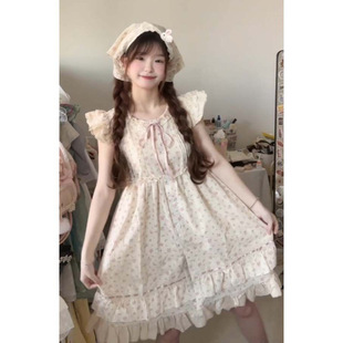 2025 Summer Fresh Atmosphere Short Skirt Niche Western Style Cute Young Girl's College Style Floral Skirt Trendy