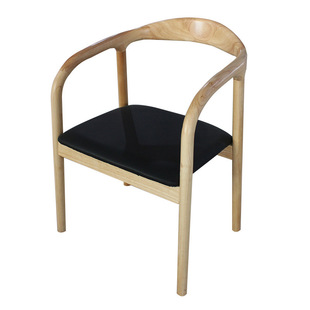 Wholesale Nordic Chair Household Rubber Wood Hotel Restaurant Soft Bag Armrest Corner Chair New Chinese Chair