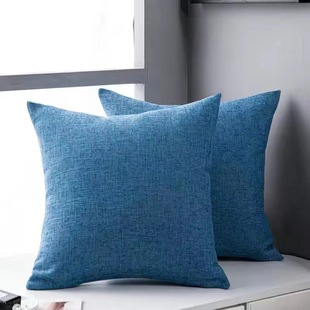 Solid Color Thickened Linen Sofa Pillowcase Living Room Cushion Pillow Bedside Large Backrest Pillowcase Without Core Pillow