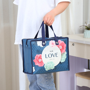 in stock wholesale color film coated cartoon non-woven bag clothing storage shopping bag foldable gift tote bag