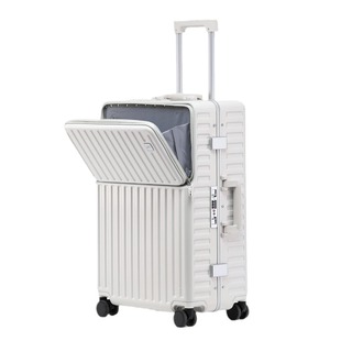 Japanese usb charging interface front opening aluminum frame pull rod boarding box with cup holder suitcase men's and women's luggage box