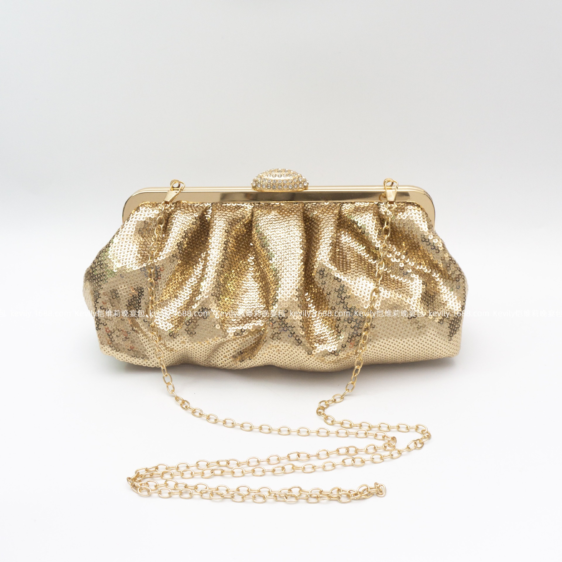 Kaivili multi-colored sequined bag with rhinestone embellishments, Amazon cross-border women's handbag, evening bag, wedding dress, cheongsam clutch.