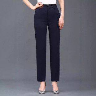 Summer New Middle-aged and Elderly Women's Pants Trousers Loose Straight plus size Mother Pants Middle-aged Women's Ice Silk Suit Pants