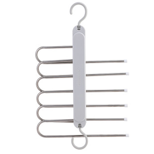 Folding Trouser Rack Multi-Layer Trouser Storage Hanger Magic Trouser Clip Multi-Functional Stainless Steel Non-Slip Trouser Hanger