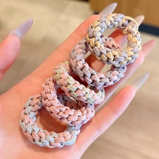 High Ponytail Hair Rope Women's Classy Hair Rope High Elasticity and Durable Rubber Band Hair Tie 2024 New Leather Set Headwear