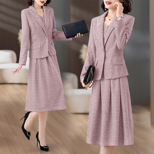 Quality assurance two-piece elegant middle-aged business wear autumn New plus size suit skirt fashion casual suit
