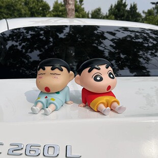 Car Cute Crayon Shin New Sitting Posture Doll Creative Car Rear Roof Personalized Decoration Center Console Car Decoration Women