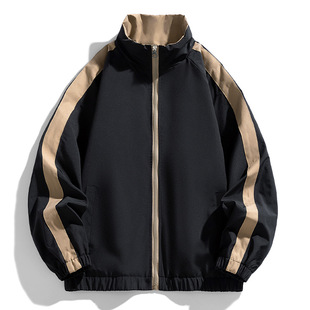 Double-sided Wear Spring and Autumn Collar Jacket Overcoat Dopamine Explosive Casual Loose Couple Double-sided Wear Jacket for Men
