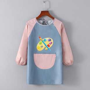 Children's Waterproof Apron Studio Painting Mask Men and Girls Eating Painting Anti-Dressing Kindergarten logo Printing Inverted