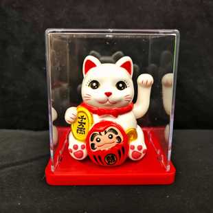 Creative solar lucky cat 2-inch ornaments automatically beckons all directions to make money office desktop cashier front desk decoration