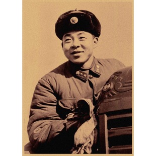 Почтовые расходы Lei Feng Плакат Служит людям Отель Бар Снэк-бар Винтаж Крафт-бумага Декоративная настенная живопись