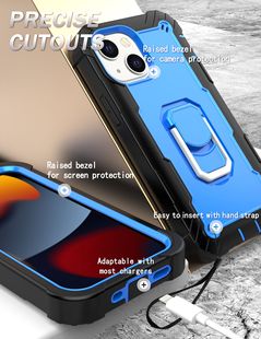 For Apple 13 three-in-one mobile phone case anti-fall shell bracket iPone 13 silicone hard shell protective cover 6.1 inches