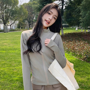 Slim-fit Sunscreen Clothing Women's Summer Thin Breathable All-match Slim-fit Ice-cool Original Yarn Sunscreen Clothing 2024 New Sunscreen Jacket