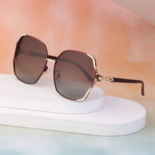 Fashion large frame diamond Fox head polarized sunglasses women's 2022 new large frame sunglasses women's trendy sunglasses