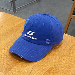 Couple Street Dressed Ripped G Letter Baseball Cap Men's and Women's Fashion Brand Hip Hop Embroidered Cap Face Show Small Class Cap