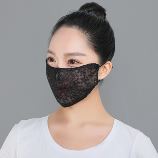 Three-dimensional sunscreen mask summer mesh women's summer thin sunscreen mask ice silk breathable hole lady Korean veil