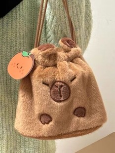 Высокое значение куклы Капибара плюшевые сумки куклы мультяшные карманы милые капибары сумка для хранения