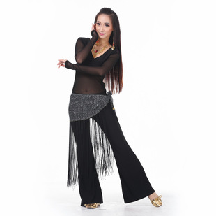 Medium Wrinkle Practice Pants Tassel Towel New Practice Clothes suit Tassel Indian Dance Costume Performance Costume Three-Piece Set