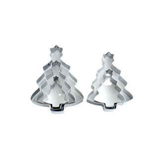 Christmas Stainless Steel Star Christmas Tree Biscuit Mold Snowflake Baking Gingerbread Man Cookies Flip Sugar Fruit Cutting Mold
