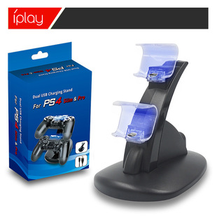 Factory direct PS4 handle blue light seat charging PS4 dual charging USB charging seat PS4 dual charging bracket with data cable