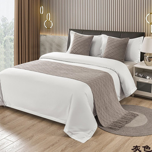 New Solid Color Bed End Blanket Bed Flag Bed End Towel Bed Cover Simple Hotel Hotel Homestay Pillow Bedding