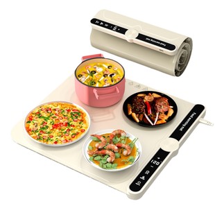 New Dining Table Heating Plate Pad Flexible Silicone Food Insulation Board Pad Rollable Food Warm Chopping Board Pad Folding Household