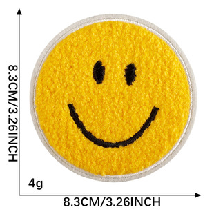computer embroidered towel embroidered smiley face garment accessories diy accessories embroidery patch chenille patch