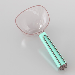 Multi-functional scooping rice spoon cat food spoon digging flour milk powder spoon household plastic long handle with clip measuring spoon a generation of hair