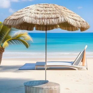 Outdoor Simulation Straw Umbrella Beach Courtyard Outdoor Shading Straw Umbrella Simulation Straw Sunscreen Farmhouse Straw Umbrella