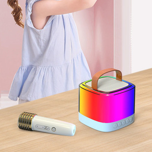 New Cross-border Wireless Bluetooth Audio Portable High Sound Quality Home Microphone Microphone K Song Integrated Speaker KTV