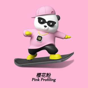 Car Cute Bear Skateboard Ornaments Car Skateboard Doll Bear Dashboard Swing Center Console Car Ornaments