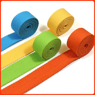 Pure Fully Polyester Cotton Imitation Cotton SP Thread Bead Pattern Webbing Pure Colorfulful Polyester Luggage Thickeneded Yoga Canvas Bag Plain Ribbon
