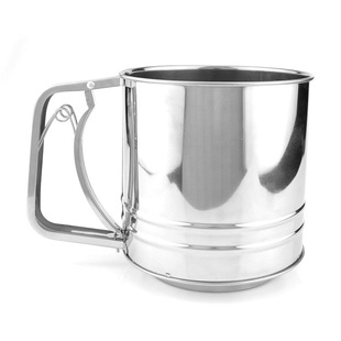 Factory wholesale large cup-shaped flour screen two-layer mesh hand-drawn stainless steel filter screen anti-clogging