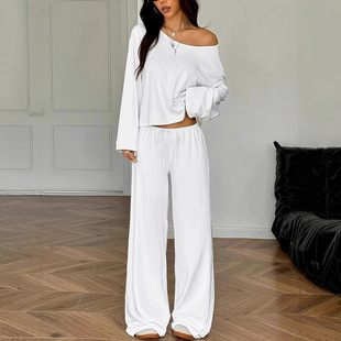 2025 Independent Station Summer New European and American Cross-Border Women's Clothing Export Pure Color Satin Short-Sleeved Tops and Pants Suits for Women