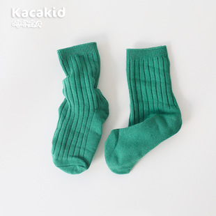 Children's Socks Spring and Summer Mid-tube Socks Candy-colored Men's and Women's Socks Class A Cotton Baby's Colored Stacked Socks