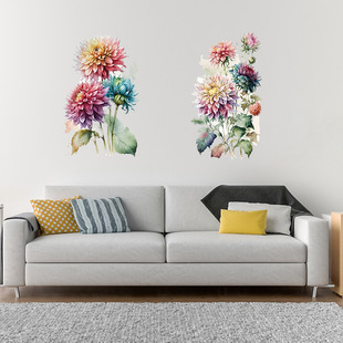Fan Fu new AD5056 fresh green plant flowers bedroom living room entrance background wall decoration wall stickers self-adhesive